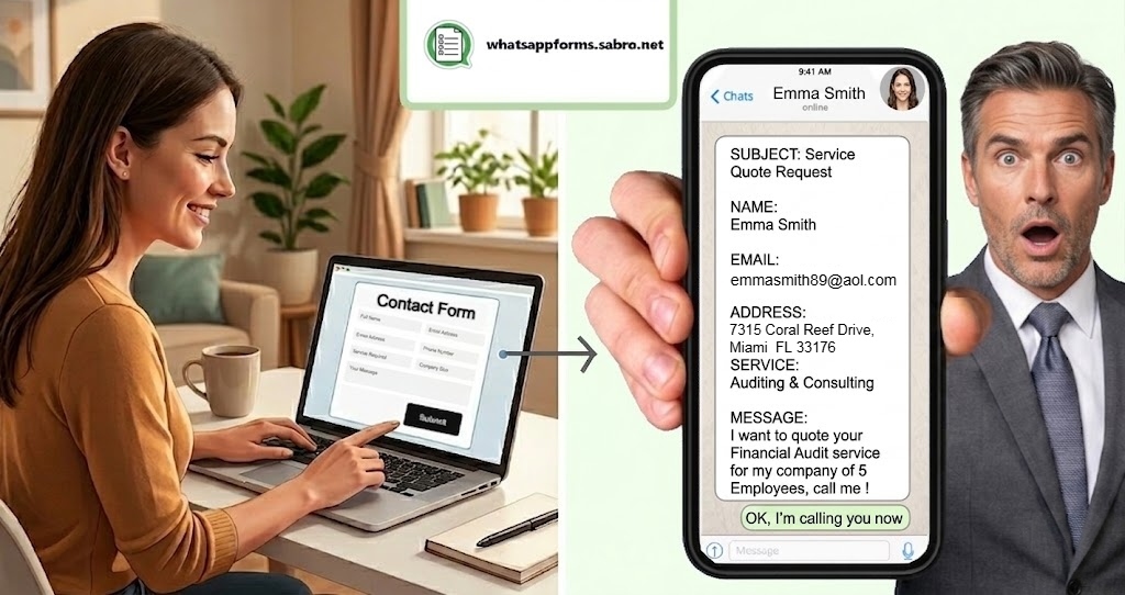 WhatsApp contact form widget for websites